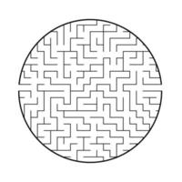 labirinto redondo abstrato. jogo para crianças e adultos. quebra-cabeça para crianças. enigma do labirinto. ilustração em vetor plana isolada no fundo branco.