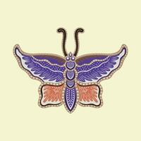 javanese batik borboleta ícone vetor imagem ilustração