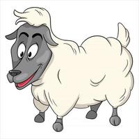 personagem animal ovelha engraçada em estilo cartoon vetor