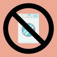 Faz não lavar dentro lavando máquina. vetor Pare automático máquina ilustração
