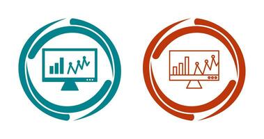 ícone de vetor de estatísticas online