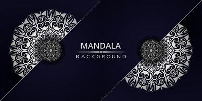 Fundo de desenho de mandala ornamental de luxo com cor prata vetor