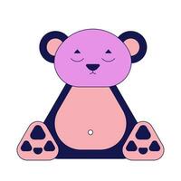 sonhando Urso brinquedo sentado 2d linear desenho animado objeto. recheado animal com fechadas olhos isolado linha vetor elemento branco fundo. infantil fantasia. Boa noite cor plano local ilustração