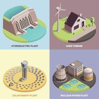 ilustração em vetor conceito isométrico de energia verde