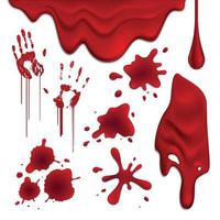 ilustração vetorial conjunto realista de manchas de sangue vetor
