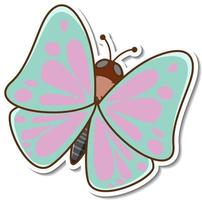 um adesivo de desenho animado de borboleta fofa vetor