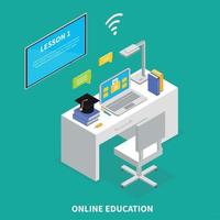ilustração em vetor conceito educação online