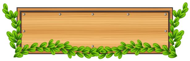 Uma tabuleta de madeira vazia com uma planta vetor