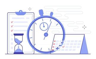 ilustração de gerenciamento de tempo com elementos de planejamento e programação. vetor