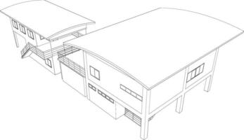 ilustração 3D do projeto de construção vetor