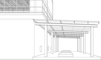 3d ilustração do industrial construção vetor