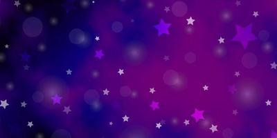 fundo vector roxo escuro, rosa com círculos, estrelas.