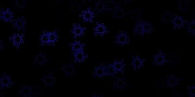 padrão de vetor roxo escuro com elementos de coronavírus.