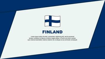 Finlândia bandeira abstrato fundo Projeto modelo. Finlândia independência dia bandeira desenho animado vetor ilustração. Finlândia bandeira