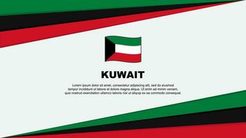 Kuwait bandeira abstrato fundo Projeto modelo. Kuwait independência dia bandeira desenho animado vetor ilustração. Kuwait bandeira