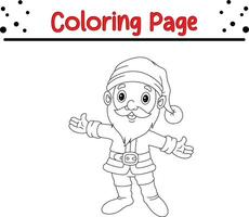 feliz santa claus Natal coloração página para crianças. feliz inverno Natal tema coloração livro. vetor