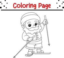 feliz Natal santa claus coloração página para crianças. .linha arte Projeto para crianças coloração página. vetor ilustração. isolado em branco fundo.