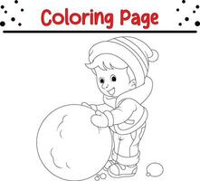 feliz Natal coloração página para crianças. .linha arte Projeto para crianças coloração página. vetor ilustração. isolado em branco fundo.
