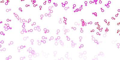 fundo vector rosa claro com símbolos de mulher.