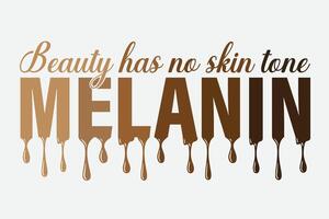 beleza tem não pele tom melanina fofa africano americano mulheres melanina camiseta Projeto vetor