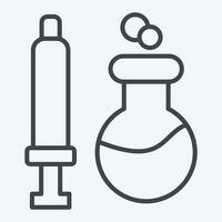ícone químico seringas. relacionado para bioquímica símbolo. linha estilo. simples Projeto editável. simples ilustração vetor
