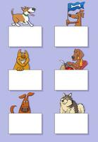 desenho animado cachorros e filhotes com cartões Projeto conjunto vetor