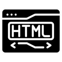 ícone de glifo html vetor