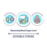 ícone do conceito de medição do nível de açúcar no sangue vetor