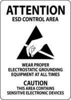 esd ao controle área placa atenção - vestem apropriado eletrostática aterramento equipamento às todos vezes. Cuidado isto área contém sensível eletrônico dispositivos vetor