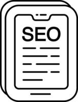 seo Móvel linha ícones Projeto estilo vetor