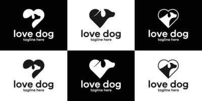 cachorro e amor logotipo Projeto ícone vetor ilustração