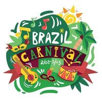 ilustração em vetor cartaz carnaval brasil
