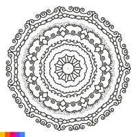 mandala arte para coloração livro. limpar \ limpo decorativo volta ornamento. oriental padrão, vetor ilustração coloração livro página. circular padronizar dentro Formato do mandala para hena, mehndi, tatuagem, decoração.