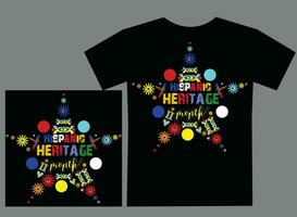 internacional hispânico herança mês t camisa Projeto vetor