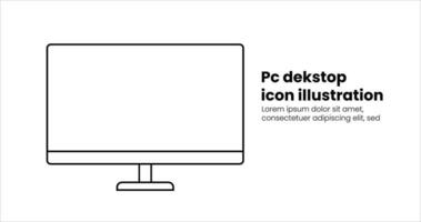 pessoal computador monitor dispositivo linha ícone. ícone com esboço tipo vetor