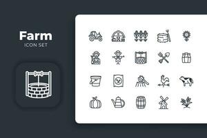 linear Fazenda ícone Projeto conjunto vetor