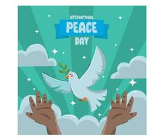 internacional Paz dia com uma lindo pomba ilustração vetor