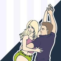 ilustração vetorial dança casal vetor