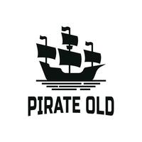 Navegando navio logotipo Projeto ideia, pirata velho logotipo Projeto vetor