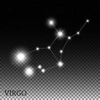 Ilustração em vetor signo virgem das belas estrelas brilhantes