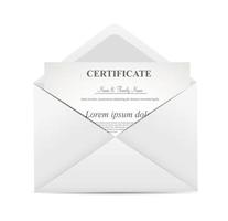 certificado em ilustração vetorial de envelope vetor