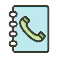 lista telefônica vetor Grosso linha preenchidas cores ícone para pessoal e comercial usar.