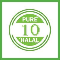 Projeto com halal folha Projeto 10 vetor