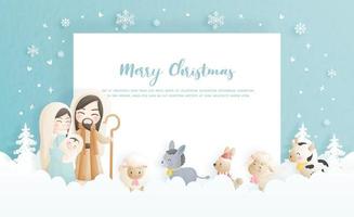cartão de natal, conceito de celebração com jesus cristo vetor