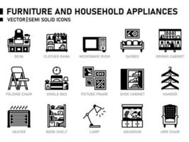 ícone de móveis e eletrodomésticos vetor