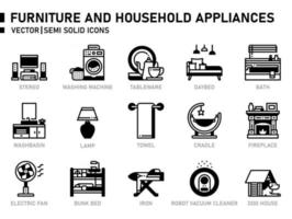 ícone de móveis e eletrodomésticos vetor