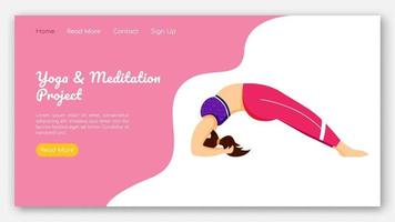 modelo de vetor de página de destino de projeto de ioga e meditação.