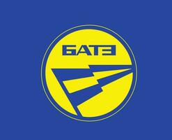 fk bater borisov símbolo clube logotipo bielorrússia liga futebol abstrato Projeto vetor ilustração com azul fundo