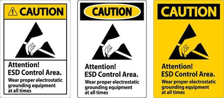 Cuidado placa atenção esd ao controle área vestem apropriado eletrostática aterramento equipamento às todos vezes vetor