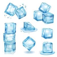 ilustração vetorial conjunto de cubos de gelo